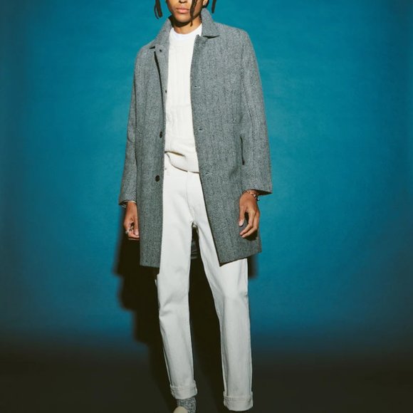 NWT Abercrombie Men's Relaxed Wool-Blend Mac Coat - Picture 1 of 7